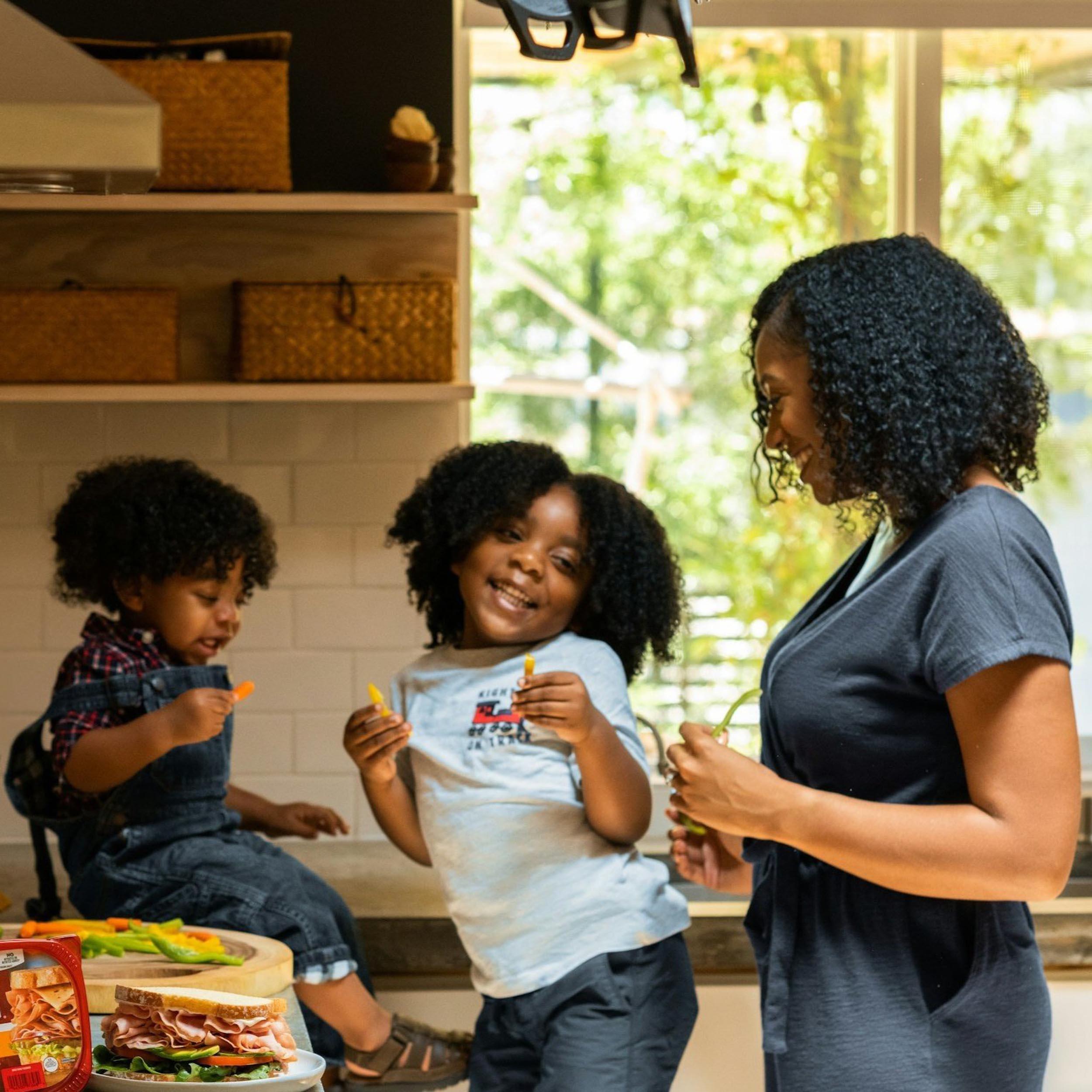 Family eating lunch